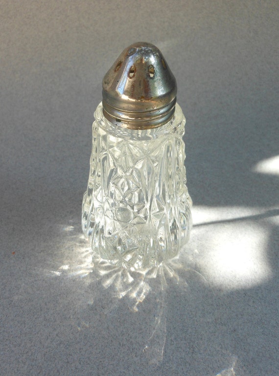 Vintage Clear Cut Glass Salt Shaker 3.5 in. Tall by Phyndz on Etsy