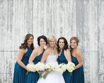 Peacock Teal Blue Convertible Bridesmaid Dresses