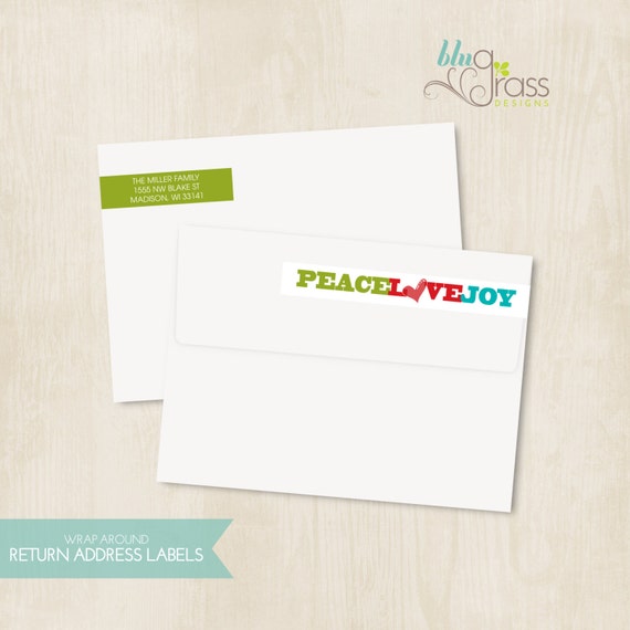 Items similar to DIY printable christmas / holiday wrap around return address labels - holiday ...