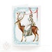 Christmas card, Regency, Jane Austen, tea, deer, reindeer, antlers, red berries, robin, vintage teacups, vintage, holiday card, card for her