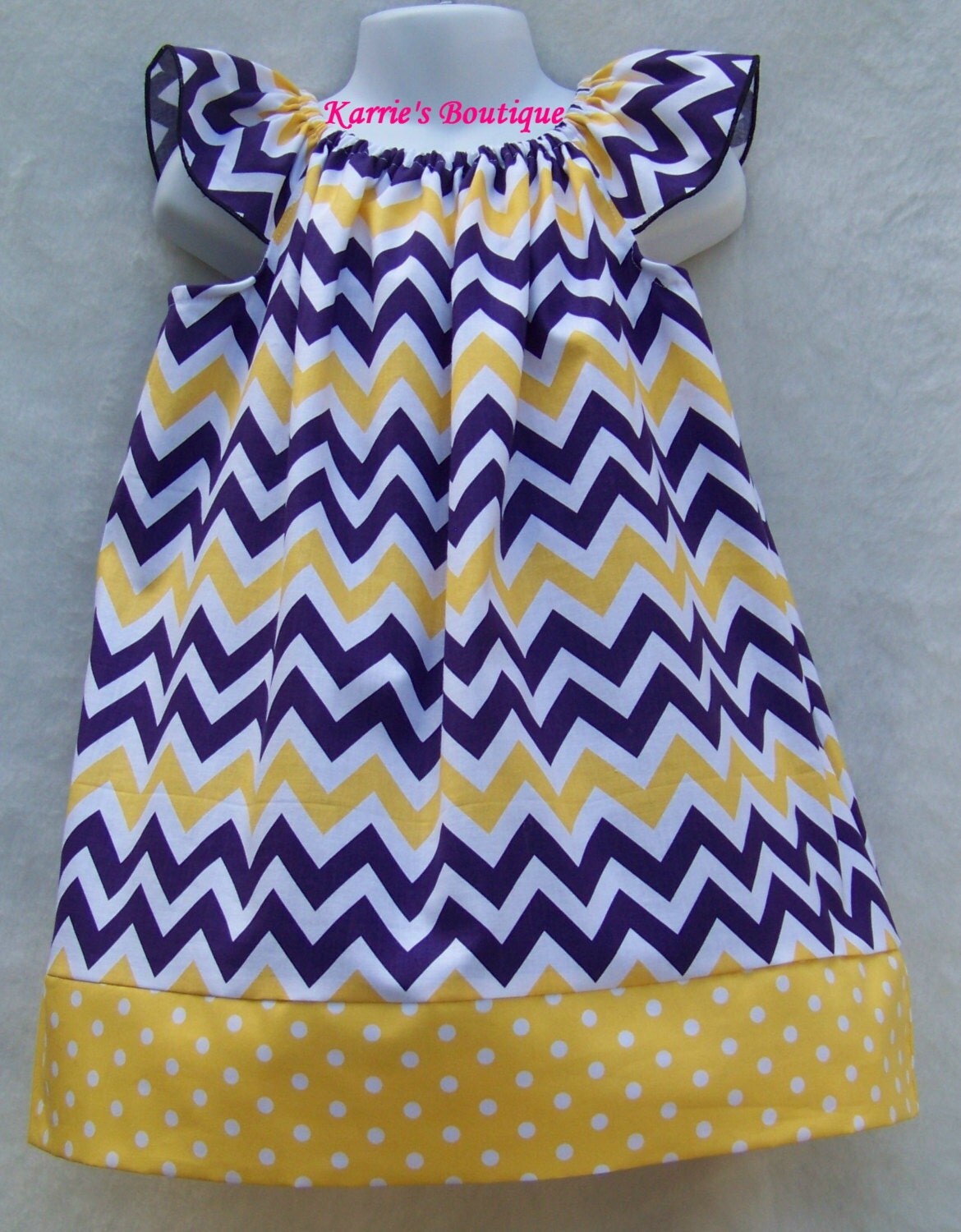 Lsu Day Dress Etsy Lsu Chevron Dress Purple Gold Baby Tigers Day