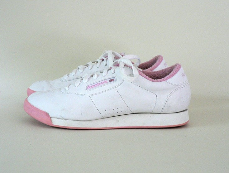 Womens Vintage White 1980s Reebok Leather Tennis Shoes Size