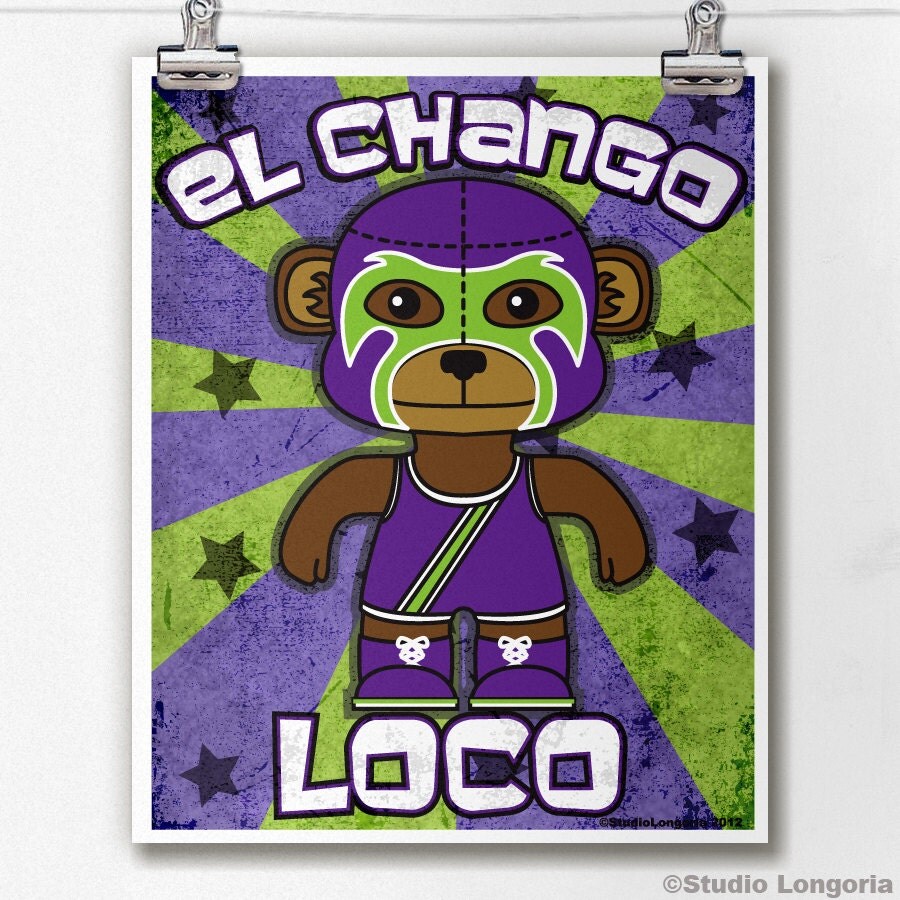 Luchamals El Chango Loco Wall Art Print