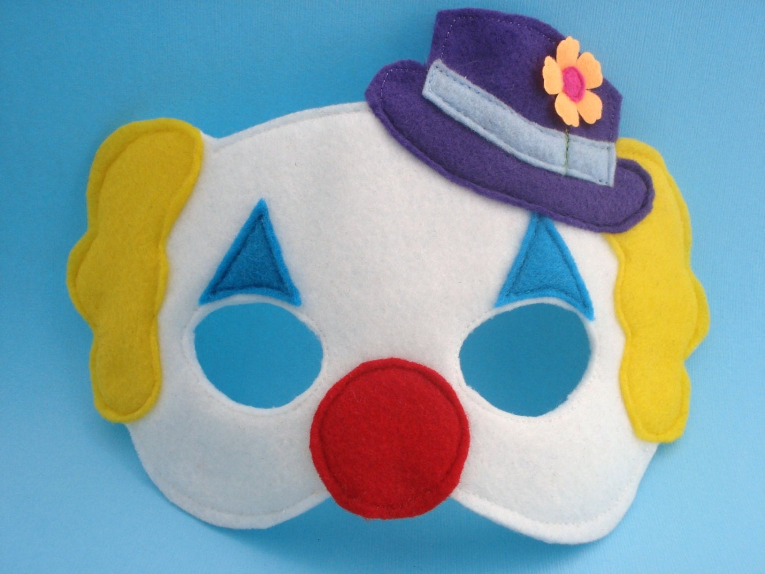 Child Clown Mask Circus Mask by herflyinghorses on Etsy