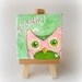 SALE - Little Strawberry Owl Says Thanks. An Original Miniature Painting. - Special CLEARANCE SALE -