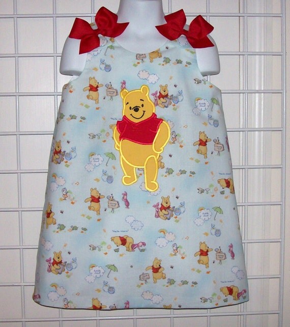 Winnie the Pooh Applique A-line Dress