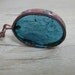 Teal Recycled Glass Oval Modern Copper Necklace