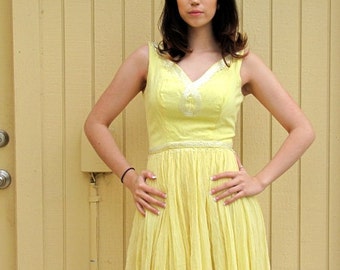Vintage 60s yellow party dress/ Mad Men style
