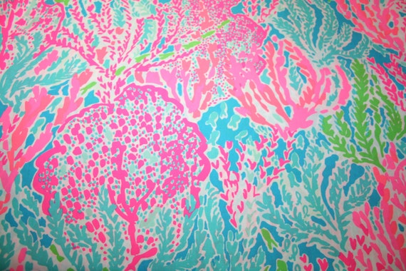 Lilly Pulitzer fabric LETS CHA CHA Turquoise by WELOVELILLY