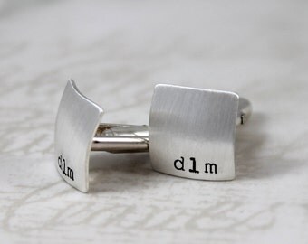 Father's Day, Groomsmen Cufflinks, Mens Personalized, Square Cufflinks, personalized cuff links, Custom Cufflinks, Initial Cufflinks