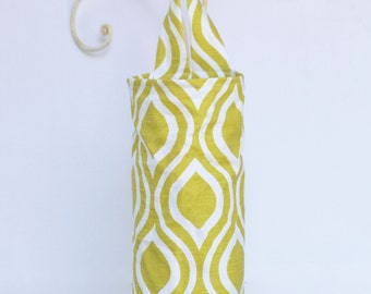 Holder for Plastic Bags Emily in Arist Green Cloth Fabric Plastic Grocery Bag Holder