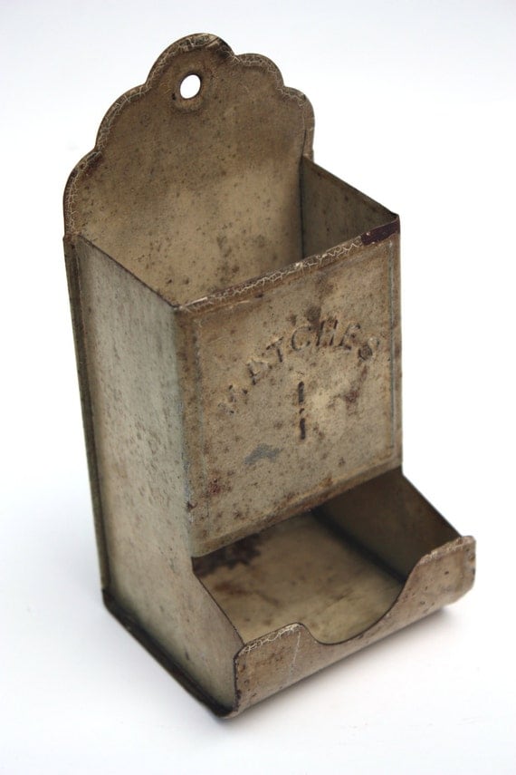 Antique Metal Match Holder