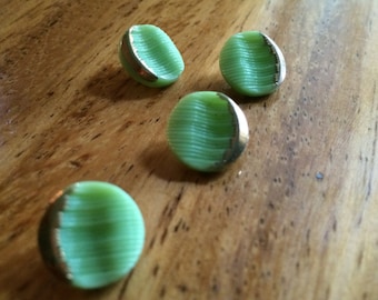Glass Vintage Buttons - Four/ 1930s Buttons / 1940s Buttons / Vintage Glass Buttons / Vintage Sewing Notions / Vintage Sewing Supplies