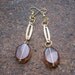 Park Slope Dangle Earrings - Recycled Vintage Brushed Metal and Brown Glass Beads (Eco-Friendly)