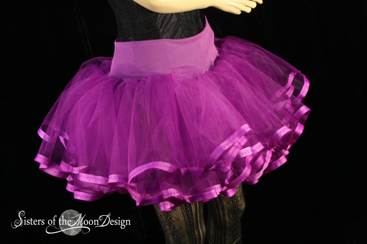 Purple tutu petticoat skirt adult trimmed Halloween costume