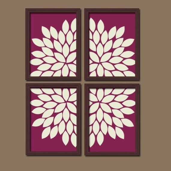 Maroon Wall Art CANVAS or Prints Bedroom Pictures by TRMdesign