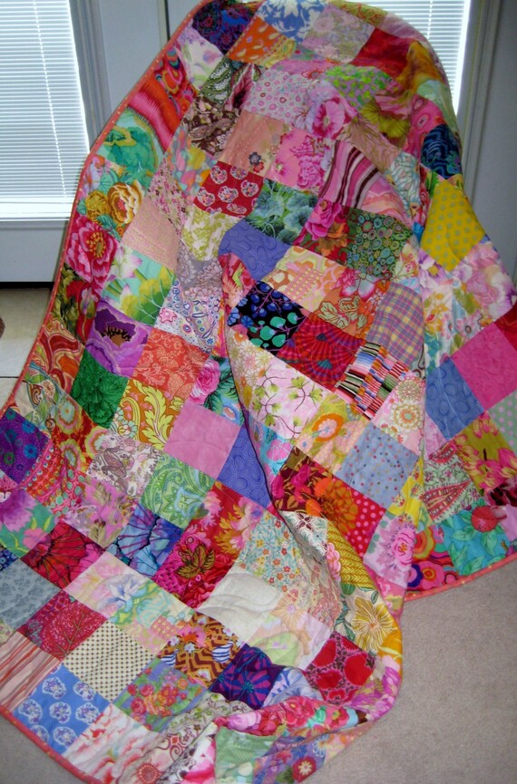 Patchwork Quilt Throw Blanket Bold & Beautiful by PeppersAttic