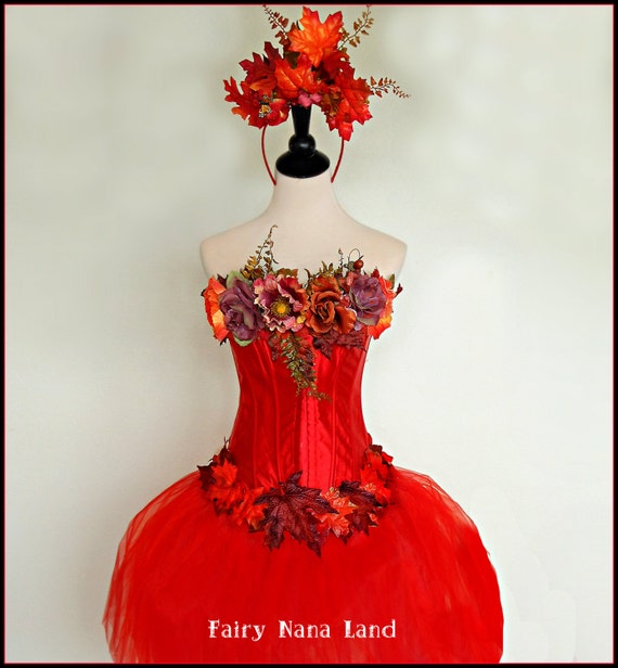 Items similar to SUMMER SALE Adult Fairy Costume- The Really Red Fall ...