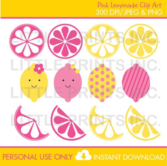 Pink Lemonade Clip Art INSTANT DOWNLOAD Il_570xn