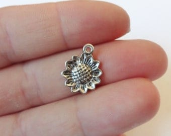 12 Sunflower Charms (approximately) 16x12x2mm