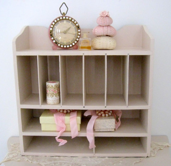 Cubby Shelf Darling Slotted Wooden Desk Top or Wall Organizer