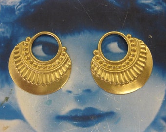 Natural Raw Brass Ornamental Drop 303RAW x2