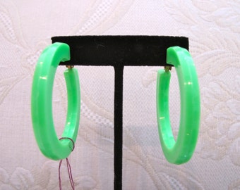 80s Neon Earrings Hoop Linked Acrylic Dangle Earrings For Women Girls - Dangle E