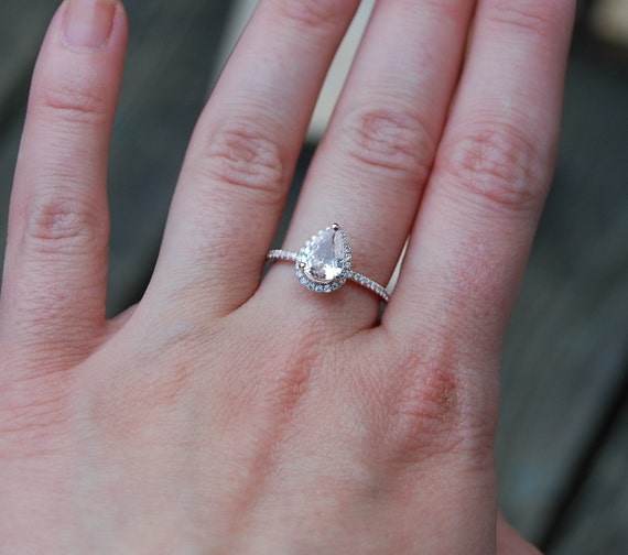 1ct Pear shape Peach champagne sapphire 14k rose by EidelPrecious