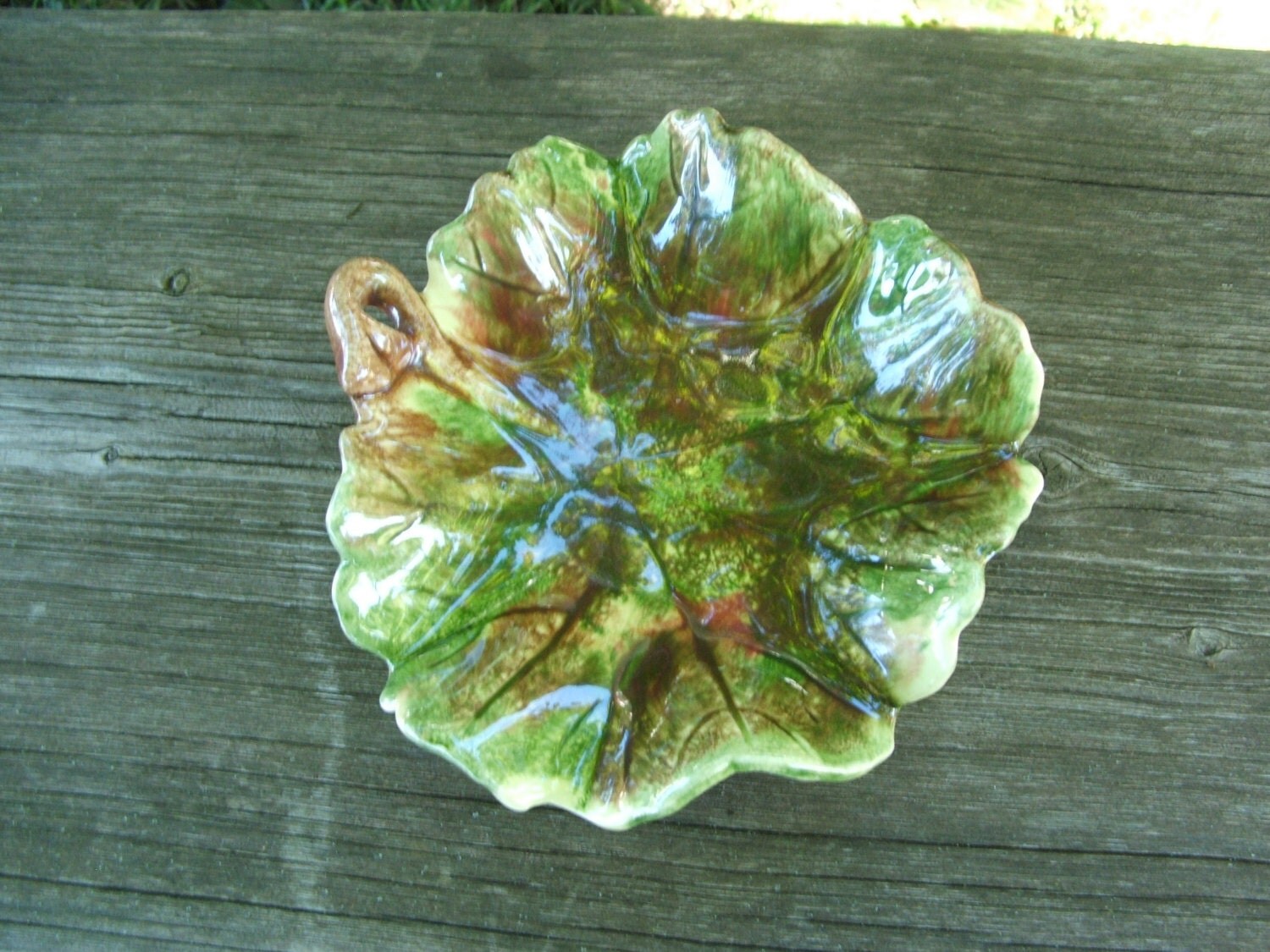 vintage ceramic leaf dish Jamieson Ceramics Capistrano