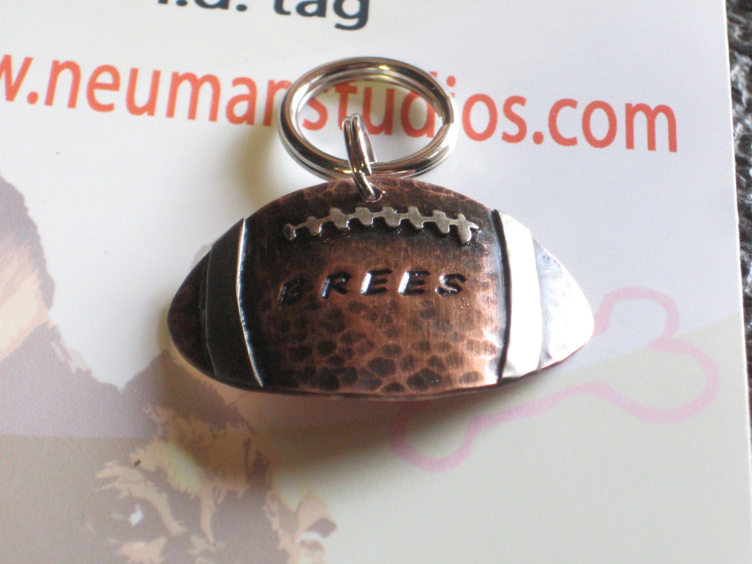 Unique Football Dog Pet Id TagCopper Nickel Domed NFL Pet