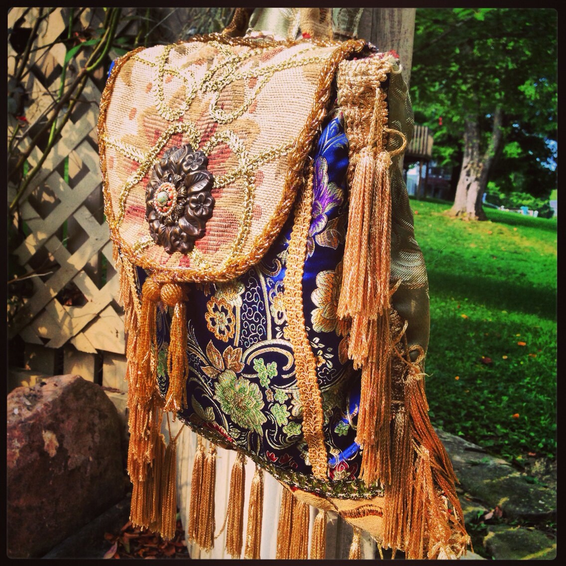 Bohemian Pandora Knapsack Sling Purse Boho Gypsy Shoulder