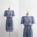 rhapsody VINTAGE sheer SILK scarf print dress sz M-L