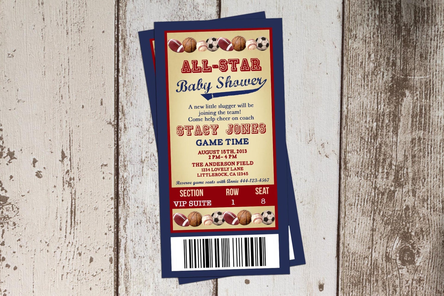 All Star Sports Baby Shower Invitations 1