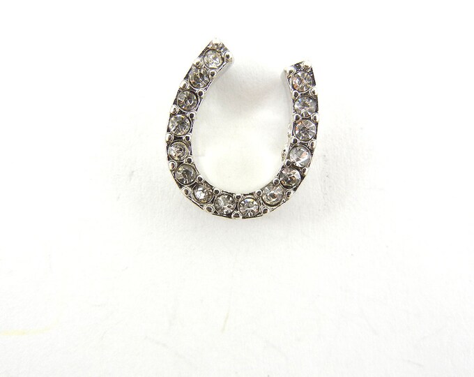 Small Double Side Link Rhinestone Horseshoe Charm Pendant