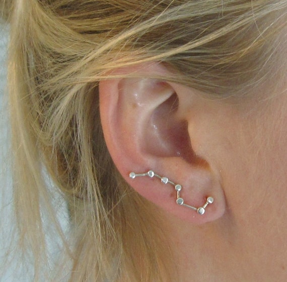 Constellation Earring Pin Silver Earrings Big Dipper Ear