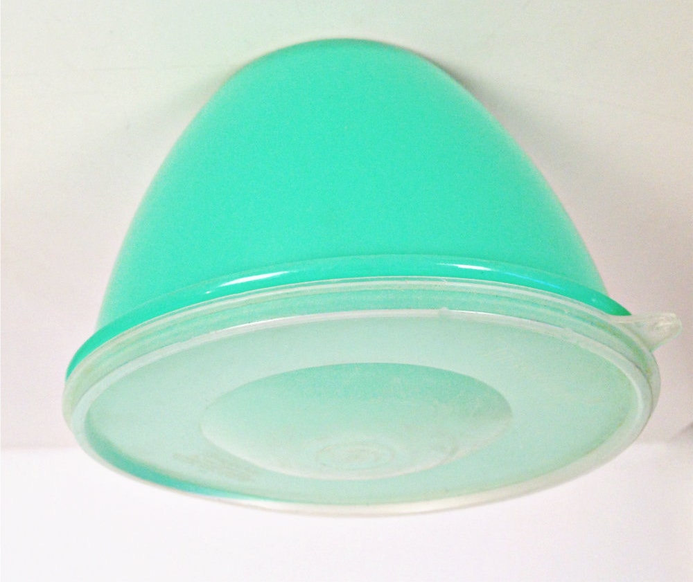 vintage Tupperware lettuce keeper bowl with spike and lid