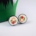 I Love Sushi Cufflinks - Miniature Food Art Jewelry Collectable - Schickie Mickie Original 100% handmade