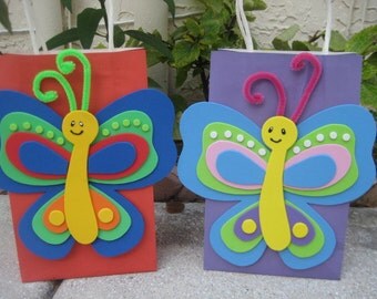 Cute Butterfly Birthday Party Favor Bag