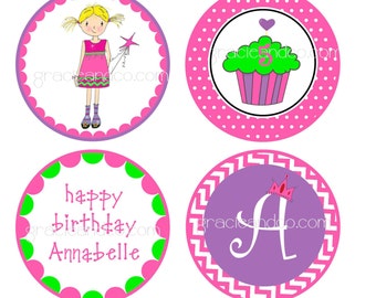 Items similar to girl PIRATE cupcake topper or sticker or tag on Etsy