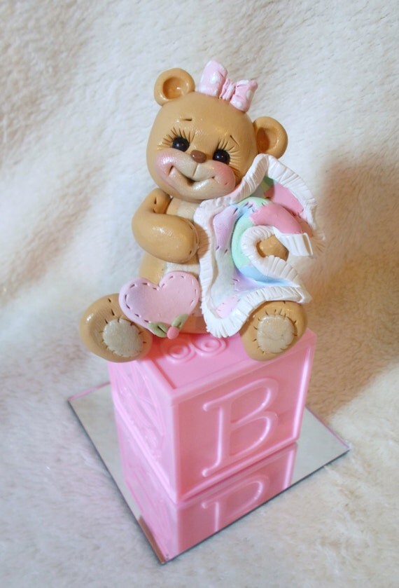 Items similar to baby shower cake topper teddy bear