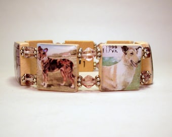SMOOTH COLLIE SCRABBLE Bracelet / Upcycled Handmade Jewelry / Dog Lover Gift
