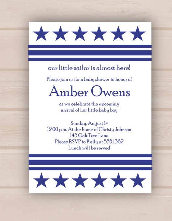 Printable Little Sailor Baby Shower Invitation or Annoucement Il_570xn