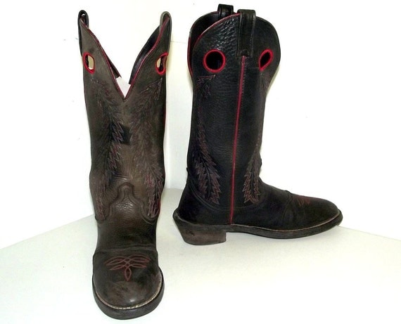 mens black distressed cowboy boots