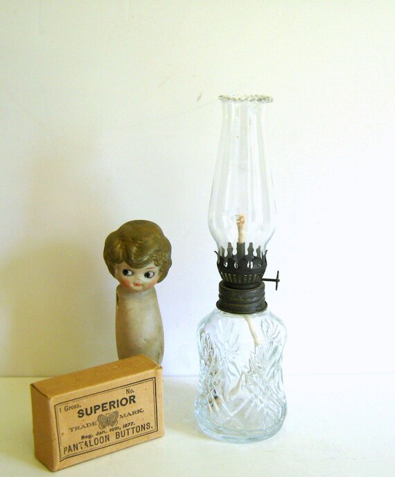 Vintage Crystal Oil Lamp Made in Austria