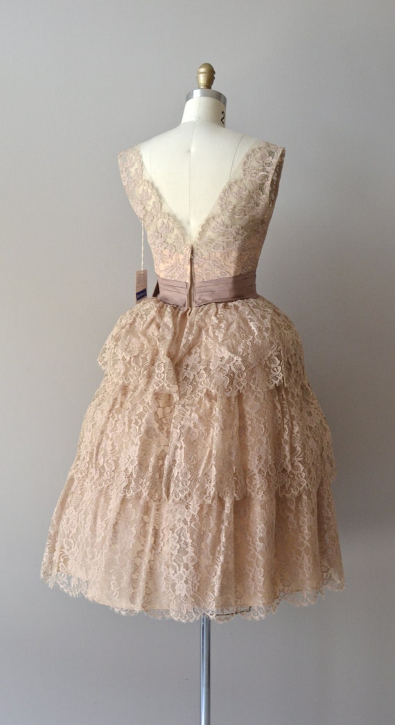 vintage 50s lace dress / 1950s lace party dress / If by DearGolden