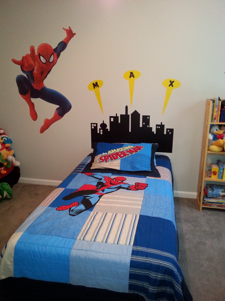 Gotham City Wall Decal Batman Headboard Decal Super Hero