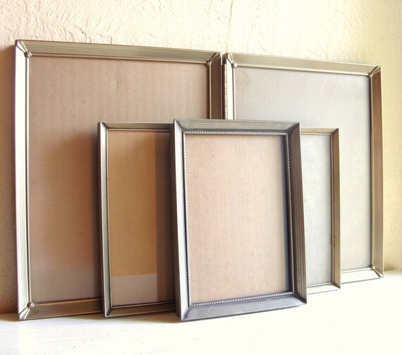 MidCentury Gold Metal Picture Frames 8x10 and 5x7 Folding