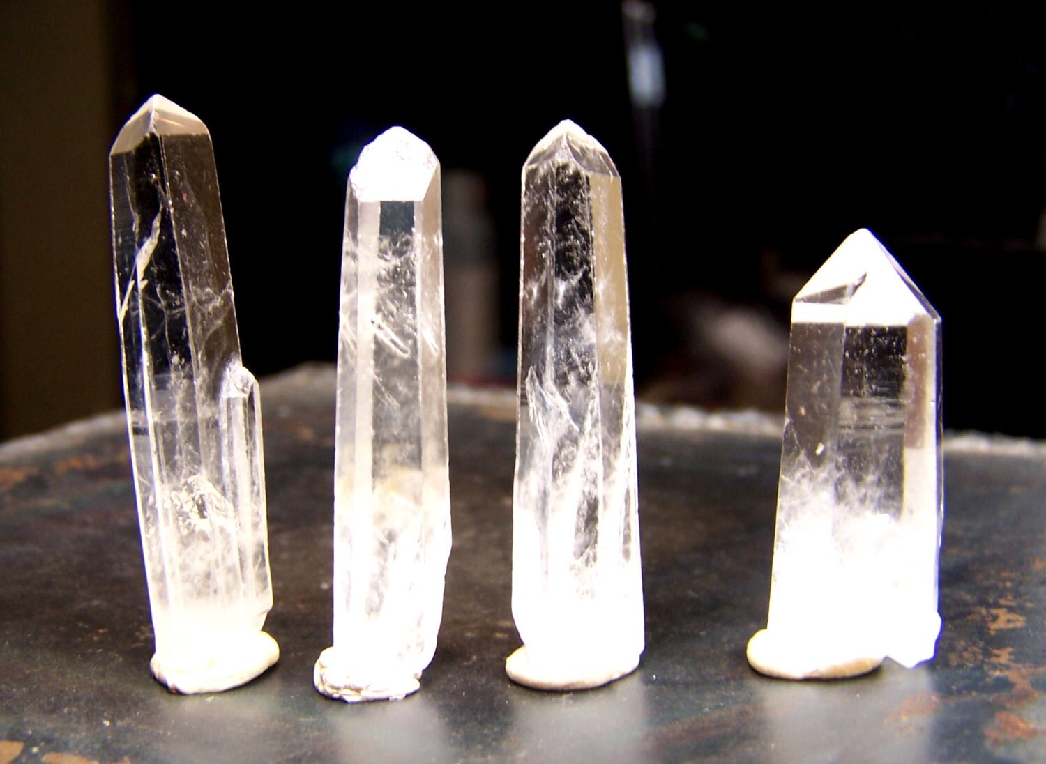 12 Single and Double Terminated Quartz crystals bulk clear