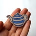 SALE! Wooden Tea Pot Brooch