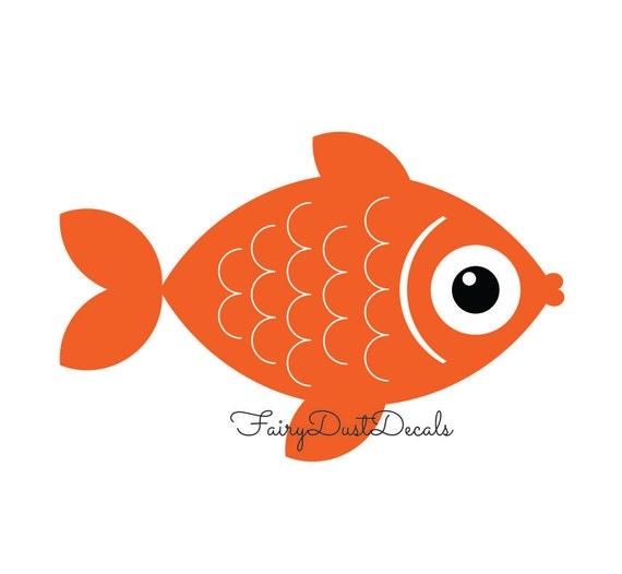 Items similar to Fish Wall Decal Set of 5 - with bonus water bubbles ...
